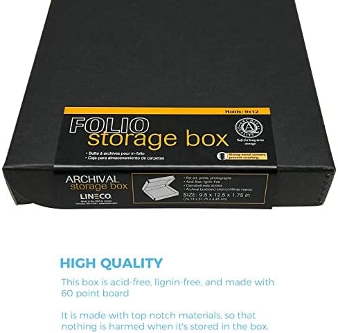 Lineco Clamshell Archival Storage Box, 9.5x12.5x1.75 Inch, Black - Image 5