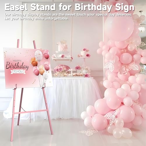 Easel Stand for Wedding Sign, 4-Tier Height Adjustable, Rose Gold - Image 6