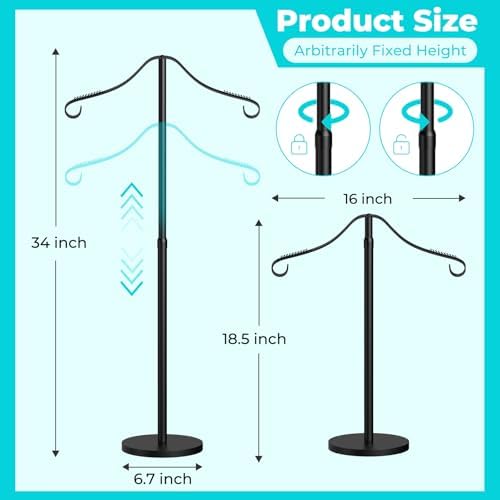 Shirt Display Stand Mannequin Torso 18-33" Adjustable,Black,2 Pack - Image 4