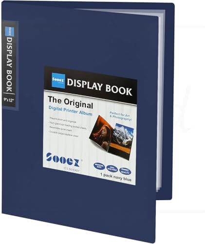 Sooez 30-Pocket Binder with Plastic Sleeves 9x12, Heavy Duty Art Portfolio by Sooez
