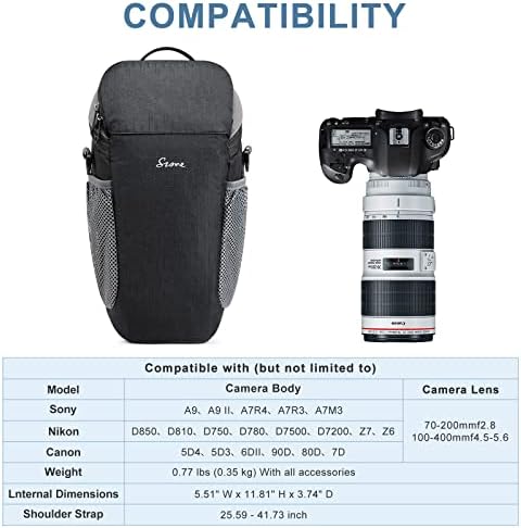S-ZONE Camera Bag DSLR/SLR Waterproof Camera Case for Photographers Holster Compatible with Nikon Canon Sony - Image 3