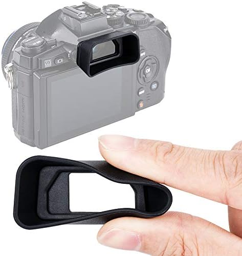JJC KIWIFOTOS Ergonomic Long Camera Eyecup for Olympus E-M1 / E-M1 Mark II, EM1 Eye Cup, EM1 Mark II Eye Piece, Replaces Olympus EP-13 EP-12, Soft Silicone, 47x25x19mm by Fotasy