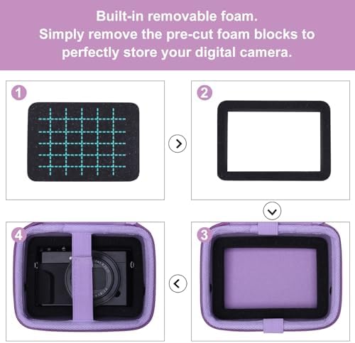 Camera Case Bag Compatible with Canon PowerShot G7 X Mark III, Mark II, SX740 HS, Sony ZV-1, KODAK PIXPRO WPZ2 Digital 4K Vlogging Camera, Point and Shoot 4K Video Camera Bag, Purple (Case Only) - Image 4