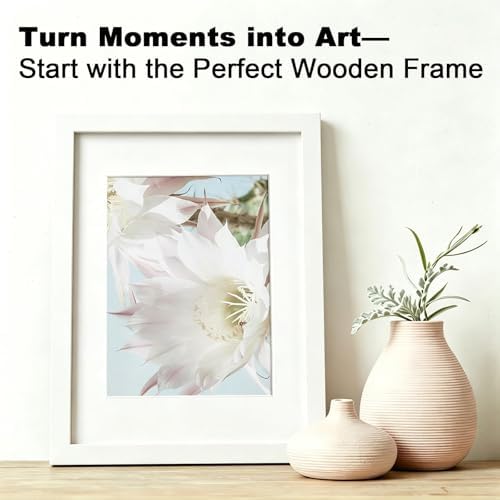RPJC 11x14 Solid Wood Picture Frame Real Glass Cover White - Image 2