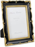 Cuspin 4x6 Picture Frame Black Gold Vintage Ornate Textured Resin Frame by Cuspin