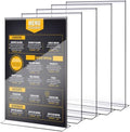 Shellwei 4 Pcs 11 x 14'' Acrylic Sign Holder Clear Acrylic Picture Frame Vertical Table Top Frame with Stand Double Sided T Shape Flyer Holder for Paper Menu Photo Restaurant Office Home by Shellwei