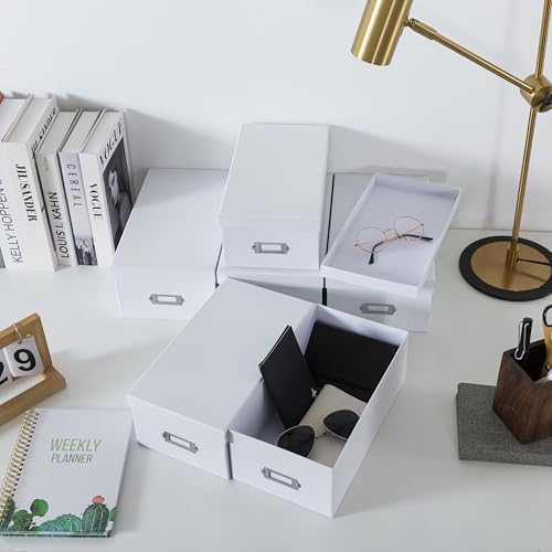 Soul & Lane - White Photo Storage Boxes with Lids, Set of 6 in 2 Sizes - Image 6
