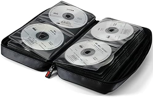 CCidea CD DVD Case Holder, Portable Disc Storage Wallet Binder, Multiple Capacity CD Organizer for Car Home Travel, Anti-Scratch Blu-Ray Game Disc Storage (96-Black) - Image 4