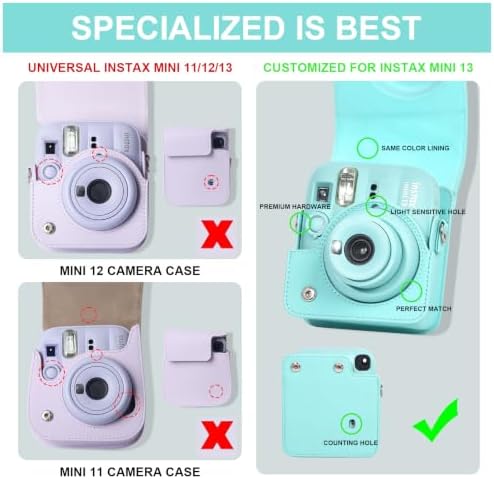 CAIYOULE Camera Case for Fujifilm Instax Mini 13 Instant Camera, Green - Image 3