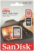 SanDisk 32GB Ultra SDHC UHS-I Memory Card - 90MB/s, C10, U1, Full HD, SD Card - SDSDUNR-032G-GN6IN | Up to 90MB/s read, UHS-I, U1, Class 10, Full HD video, Water-resistant design, Impact-resistant build by Unknown
