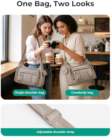 BAGSMART 2 in 1 Puffy Camera Bag for Photographer Everyday Shoulder Bag - Image 6
