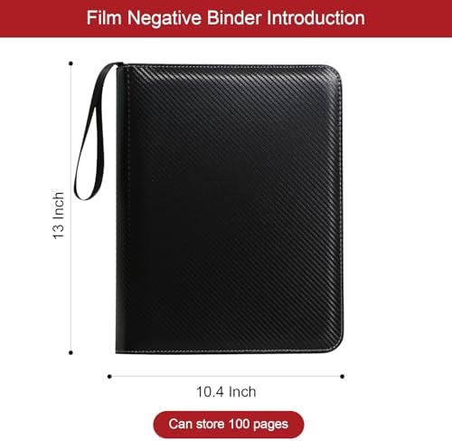 Acid Free Archival Film Negative Binder Album Film Negative Storage Box Using Leather and Zipper Design 3 Ring Binder for 120 35mm Film Negative Sleeves - Image 2