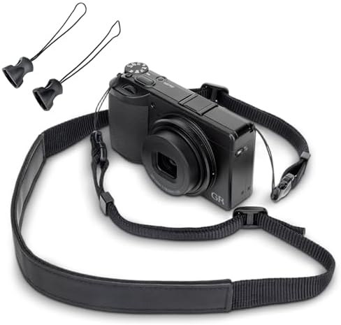 Camera Neck Strap w Leather Pad & Quick Release for GR IV III RX100 VII L10 by JJC