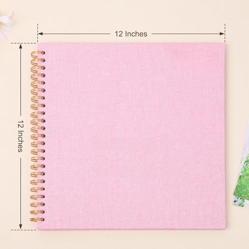 Scrapbook Photo Album 12x12 Inches 80 Pages Linen Cover Pink - Image 3