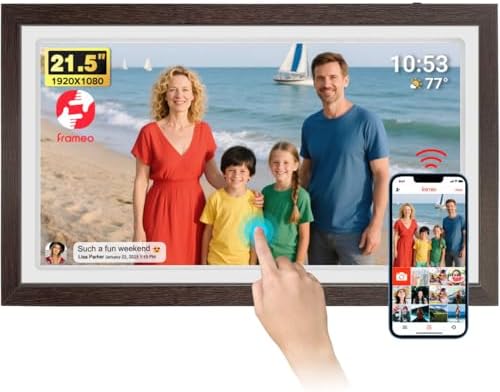21.5" Large Frameo Digital Photo Frame, 32GB WiFi Digital Picture Frame with 1920x1080 FHD IPS Touch Screen, USB Drive/SD Card, Wall Mountable Auto-Rotate, Easy Share Photos/Videos from Anywhere by moonka