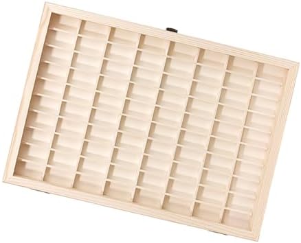 Secure Film Roll Storage Box High-capacity Film Canister Organiser Elegant Wood Display Case With Transparents Lid by Unknown