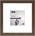 Americanflat 8x8 Picture Frame - Matted to 4x4 - Engineered Wood - Walnut by Americanflat