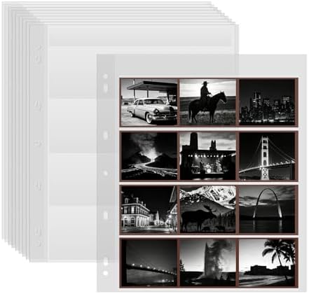30PCS 120 Film Negative Sleeves Acid Free Archival Film Negative Storage for 120 film Can Hold 16 Pieces of 6×4.5 CM 12 Pieces of 6×6 CM Per Page Compatible with 3-Ring Binders for Organizing 120 Film by Unknown