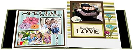 Pioneer Book Cloth Cover Post Bound Album, 8 by 8-Inch, Herbal Green - Image 3