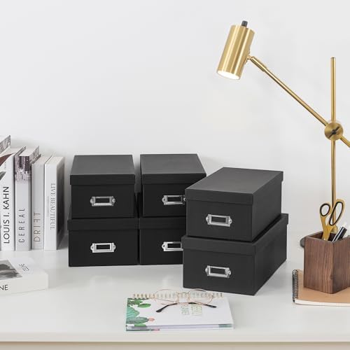 Soul & Lane - Black Photo Storage Boxes with Lids, Set of 6 in 2 Sizes - Image 3
