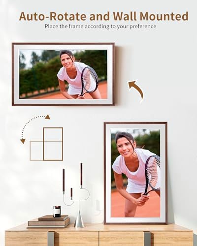 FRAMEO 15.6 Inch 32GB WiFi Large Digital Photo Frame 1920 * 1080 IPS FHD Touch Screen Smart Digital Picture Frame, Wall Mountable, Auto-Rotate,Share Instantly, Birthday Gifts for Women, Mom - Image 4
