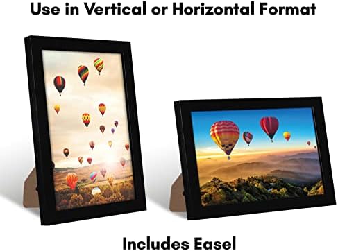 Americanflat 7x10 Picture Frame with Shatter-Resistant Glass - Signature Collection - Gallery-Style Frames Made of Engineered Wood - Photo Frame for Tabletop and Wall Display - Black - Image 6