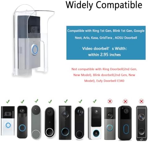 Clear Plastic Doorbell Rain Cover Compatible with Ring//Kasa/Google Nest - Image 2