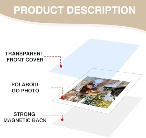 CAIYOULE Fridge Magnetic Picture Frame for Polaroid Go Instant Film Photo - Image 3