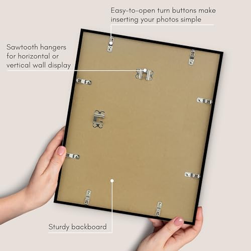 Americanflat 13x16 Picture Frame - Matted to 10x13 - Slim Molding - Black - Image 6