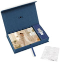 Photo Storage Box, Linen with USB Compartment - Navy, 5x7 Inch by Hiwhy