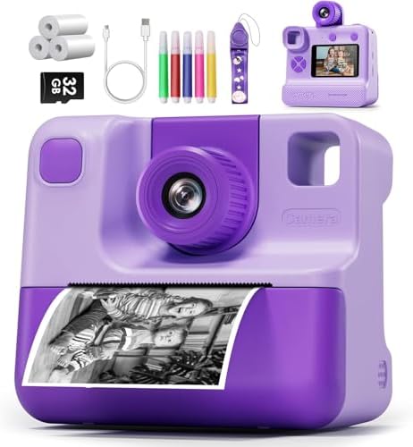Kids Camera Instant Print, Christmas Birthday Gifts for Girl Boys Kids 3-12 by GREENKINDERKidsCamera