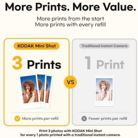 KODAK Mini Shot 2 Retro 2x3 Instant Camera, Photo Printer, 38 Sheet, White - Image 3