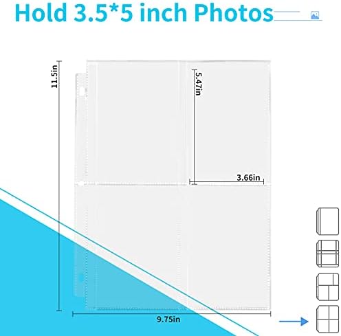 Fabmaker 30 Pack 3.5x5 Photo Sleeves for 3 Ring Binder, Hold 240 Photos - Image 2