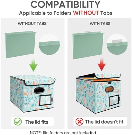 BALEINE File Organizer Box with Lid, Collapsible Hanging File Storage Box - Image 5