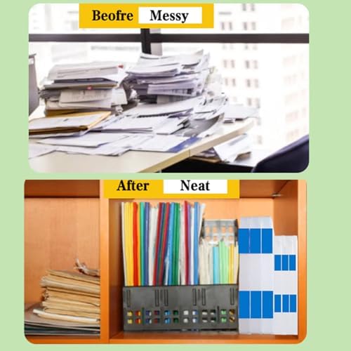 12 Pcs Clear Paper Storage Box, Blue, 12.4 x 9.84 x 1.18 Inches - Image 6