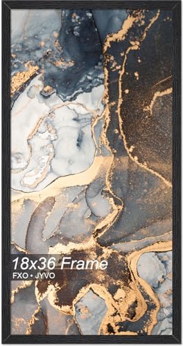 Fxojyvo 18x36 Picture Frame Black Engineered Wood Wall Hanging by Fxojyvo