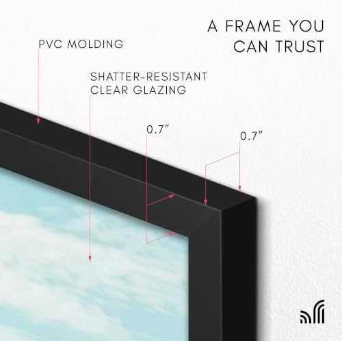 Americanflat 24x36 Poster Frame with Polished Plexiglass - Streamline Collection - Thin Border Picture Frame for Wall Display - Hanging Hardware Included - Black - Image 4