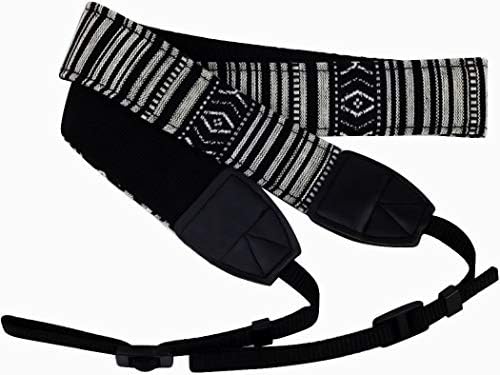 Camera Strap Canvas BlackWhite Shoulder Strap with Release Buckles - Image 6