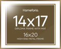Homeforia 16x20 Bronze Diploma Frame, High-End Metal, 14x17 Mat, Glass by Homeforia