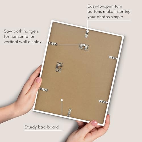 Americanflat 11x14 Picture Frame - Matted to 2x3 - Slim Molding - White - Image 6