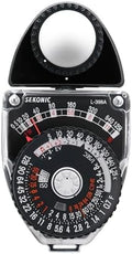 Sekonic L-398A Studio Deluxe III Analog Light Meter, Battery-Free Incident & Reflected Ambient Meter with Amorphous Photocell, Swivel Head, Full Dial Readout for Photography & Cinematography by Sekonic