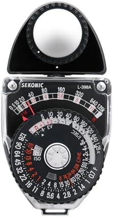 Sekonic L-398A Studio Deluxe III Analog Light Meter, Battery-Free Incident & Reflected Ambient Meter with Amorphous Photocell, Swivel Head, Full Dial Readout for Photography & Cinematography by Sekonic