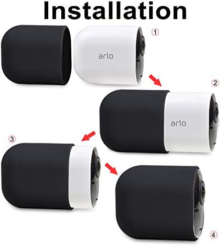 Silicone Case Cover for Arlo Camera, Weatherproof Protective Skin Cover for Arlo Ultra/Ultra 2/Pro 4/Pro 3 Black, 4 Pack - Image 5