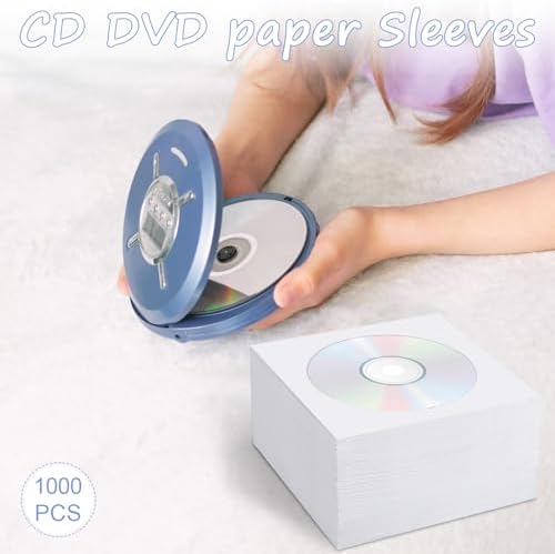 1000 PCS White Paper CD DVD Sleeves Envelope Holder with Clear Window and Flap, Thick CD Paper Sleeves Storage Cases Holder DVD Cases Media Storage, 80g - Image 5