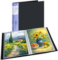 9x12 Black Art Portfolio Folder Displaying 48 Pages with Plastic Sleeves by JJRING