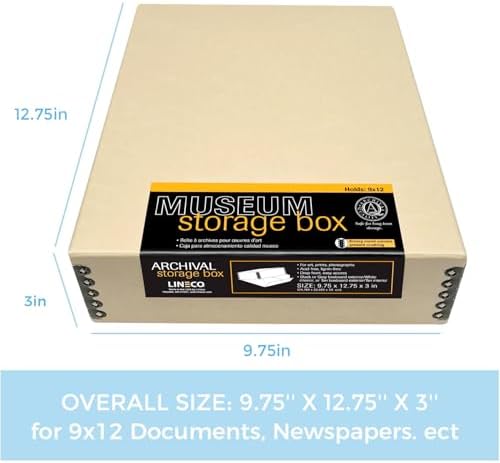 Lineco Drop Front Archival Storage Box, 9.75x12.75x3 in, Tan, 2 Pack - Image 2