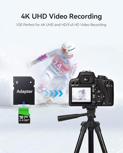 KEXIN 256GB Micro SD Card with SD Adapter microSDXC Memory Card UHS-I A1 V30 U3 Micro SD Card Full HD High Speed TF Card for Smartphone Tablet Action Camera Dash Cam Drone Game Console - Image 6