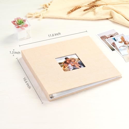 Mublalbum 10x10 Inch 3 Ring DIY Scrapbook Photo Album 40 Pages, Beige - Image 2
