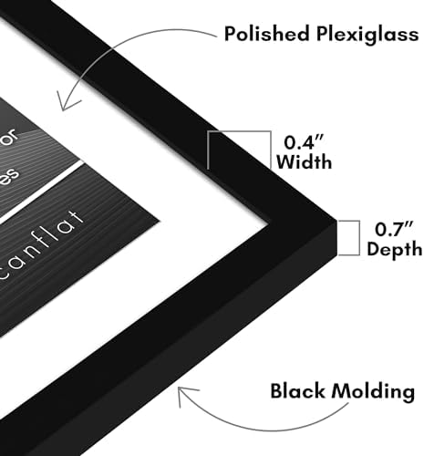 Americanflat 15x15 Picture Frame - Matted to 12x12 - Slim Molding - Black - Image 3