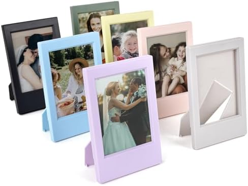 2x3 Photo Frames for Instax Mini EVO 13 12 Liplay SE Link 3 Camera Film, 3-inch Small Picture Frame for Mini 11 40 41 90 99 7+ Photo with Clear Protective Film (7-Packs Multicolour) by HIYQIN